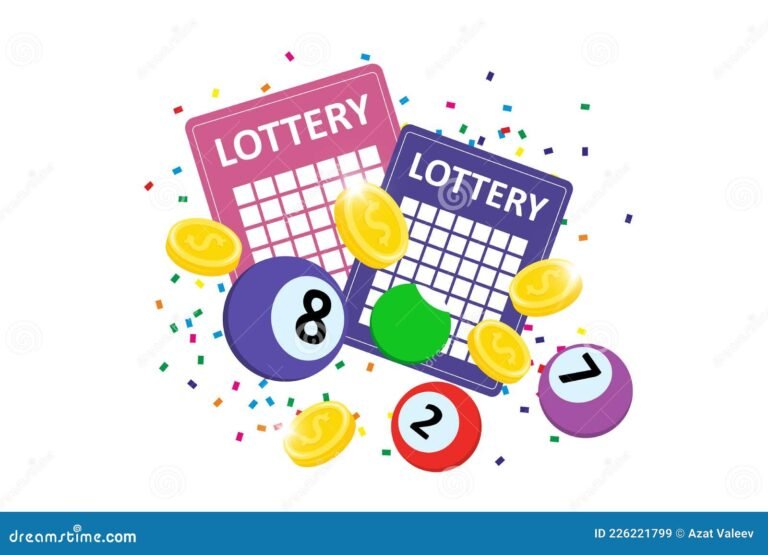 boules de loto colorees et ticket gagnant