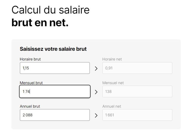 calculateur de salaire brut a net