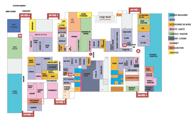 Où se trouve le magasin Nocibé à Avignon Cap Sud 34 carte de la zone commerciale davignon