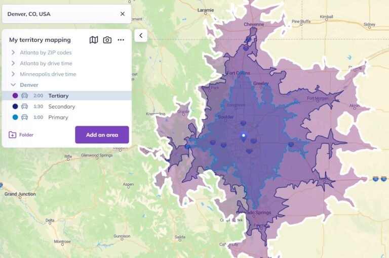 carte de zones de chalandise en ligne
