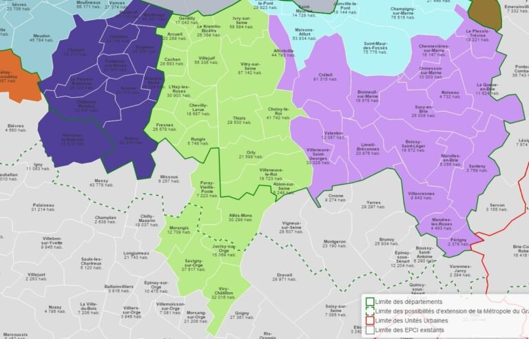 carte des villes de viry chatillon et sucy en brie