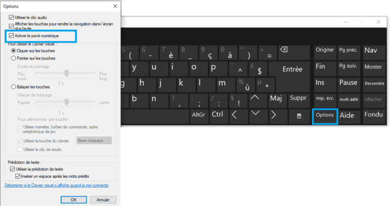 clavier avec touches alt et chiffres