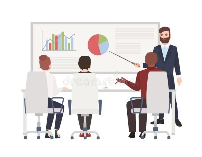 des employes en reunion autour dun tableau