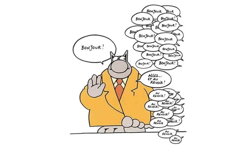 des personnes saluant formellement en francais