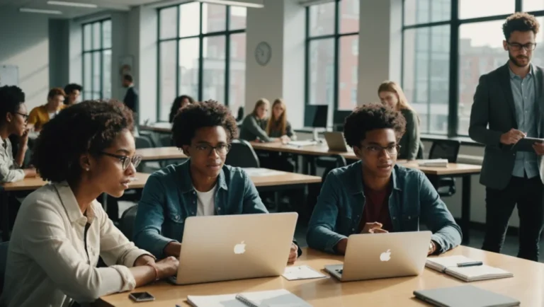 etudiants en stage dans un bureau