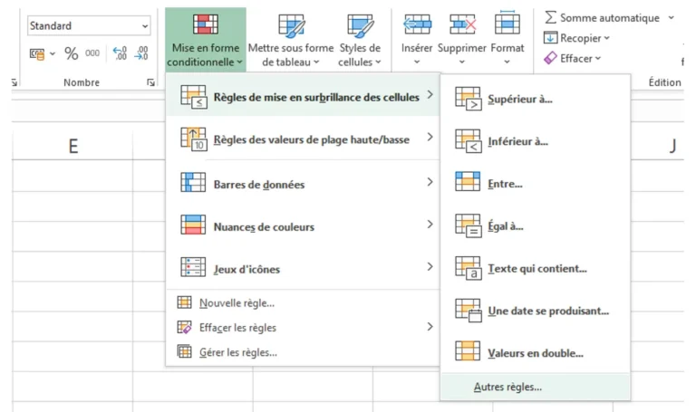 icone de case a cocher dans excel