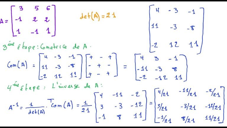 illustration dune matrice et ses etapes dinversion