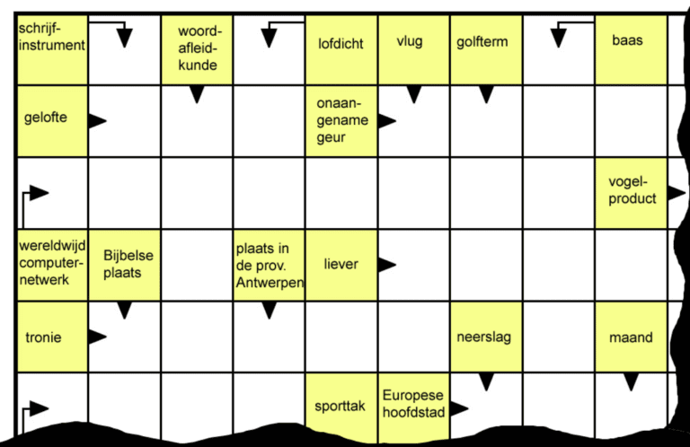 mots fleches avec des cases remplies