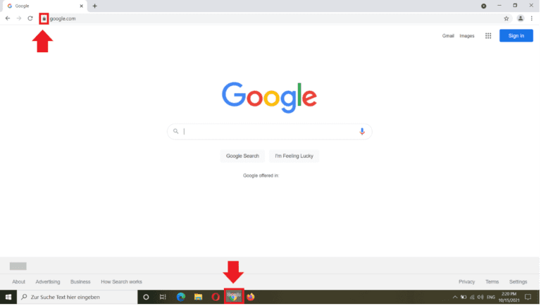 ordinateur avec google epingle a la barre