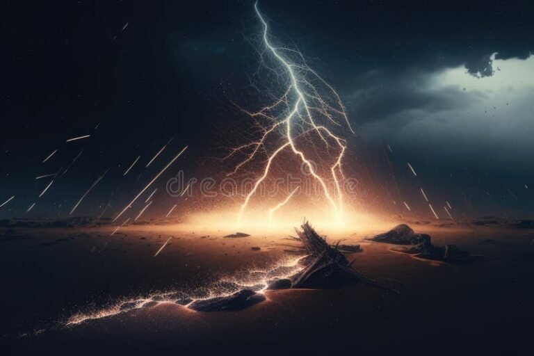 tonnerre illuminant un ciel nocturne