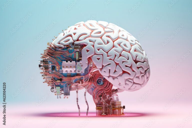 Quel est un exemple efficace de prompt pour l'IA 41 un cerveau humain connecte a des circuits