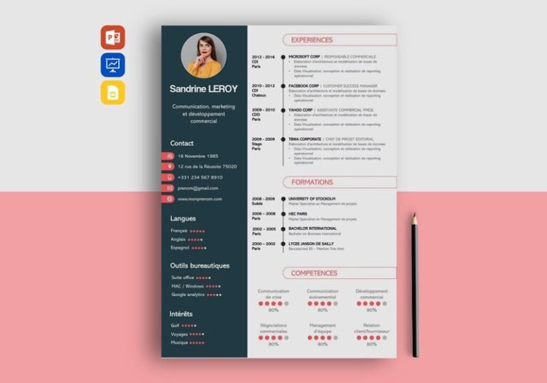 un cv elegant et bien structure