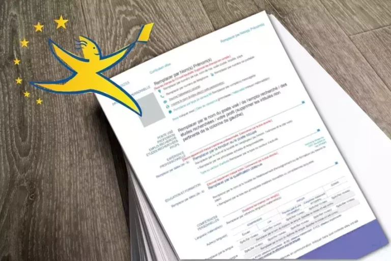 un cv europeen en cours de creation