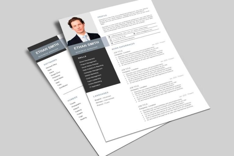 un cv moderne avec des sections claires