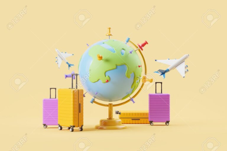 Comment trouver des offres d'emploi intéressantes à l'étranger 21 un globe terrestre avec des valises colorees