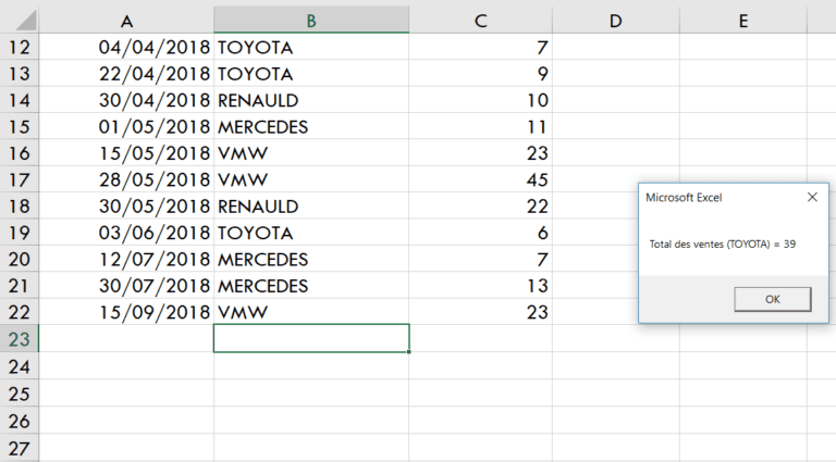 un programmeur utilisant une boucle for en vba