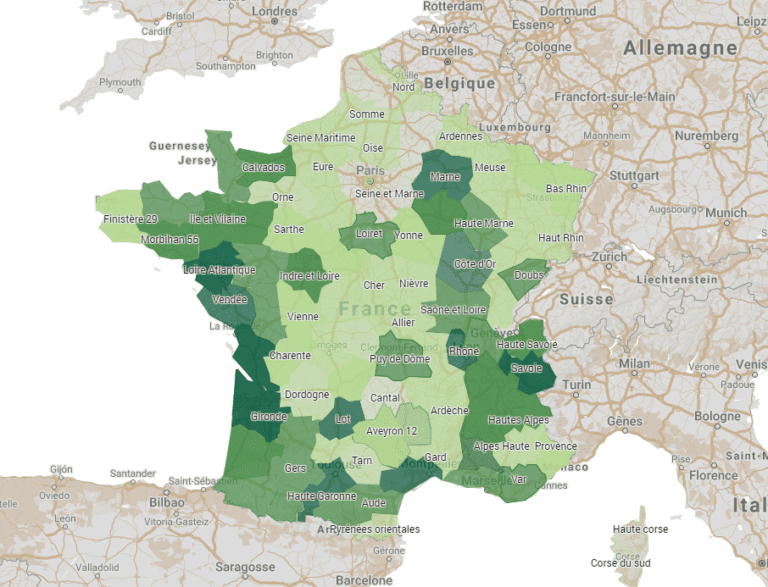 une carte avec des annonces demploi