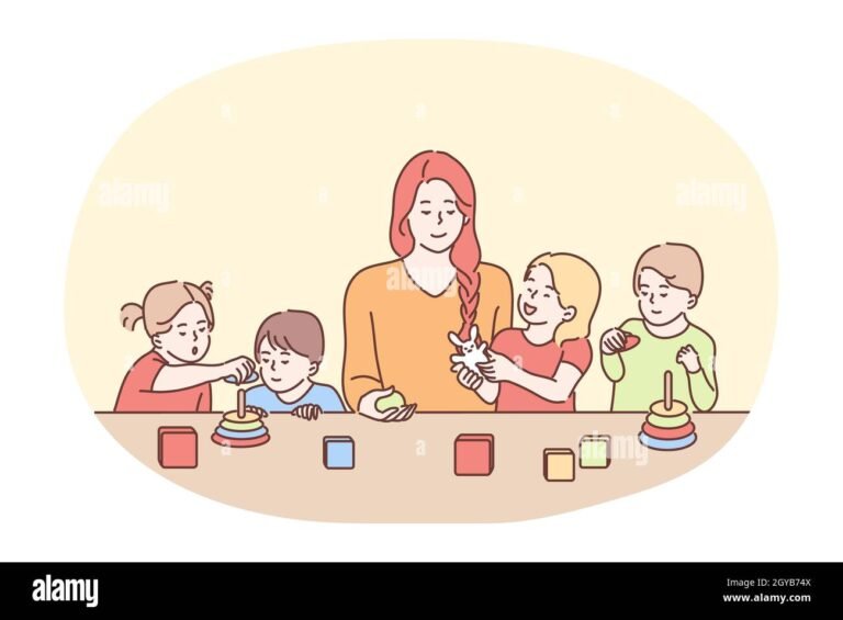 une famille rencontrant une baby sitter souriante